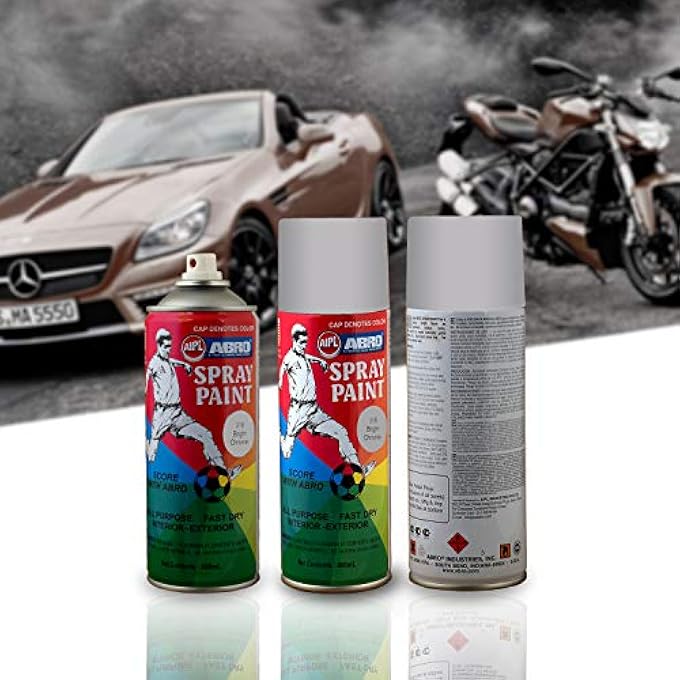 Abro SP-C1-318 MULTIPURPOSE COLOUR SPRAY PAINT CAN FOR CARS AND BIKES (400ML, BRIGHT CHROME, 1 PC) - Image 5
